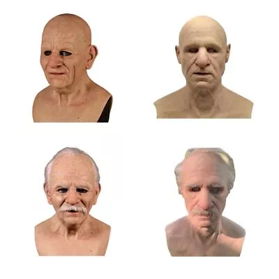 Halloween Realistic Old Man Mask Latex Cosplay Party Full Face Cover Headgear  • $33.83