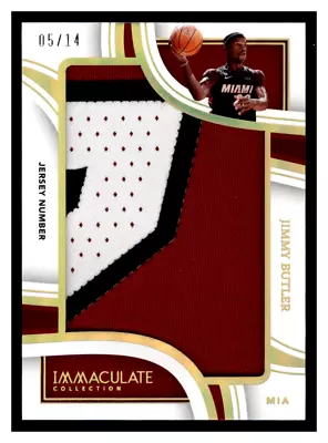 2022-23 Panini Immaculate Jimmy Butler Jersey Number Jumbo Patch 5/14 Miami Heat • $50