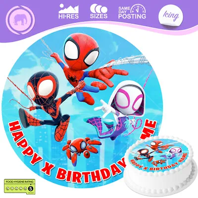 Spidey Spiderman Cake Topper Decoration Round Circle Personalised Edible Icing • £14.47