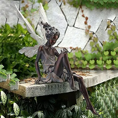 Resin Sitting Flower Magic Fairy Outdoor Garden Decorative Ornament Sculpture • £9.59