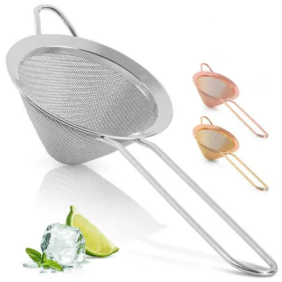 Stainless Steel Extra Fine Mesh Cocktail Strainer Sieve Sifter Filter Tool Drain • £4