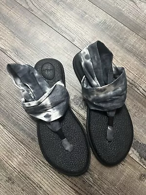 Sanuk Women’s Yoga Sandals Size 7 Tie Dye Black White New • $4.99