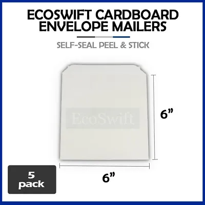 5 6 X 6 EcoSwift White CD/DVD Photo Ship Flats Cardboard Envelope Mailer Mailers • $3.29