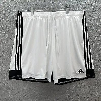 Adidas Shorts Adult 2XL XXL White Black Aeroready Jogging Running Gym Athleisure • $13.39