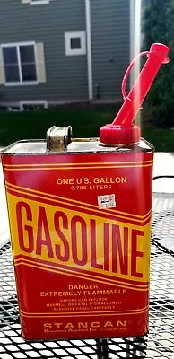 Vintage PreBan Stancan 1 Gallon Metal Gas Can U.S.A. Made Ships QUICK & FREE! • $34.50