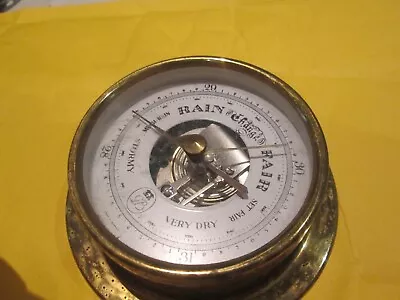 VINTAGE Brass Barometer  Small Size 110 • £12