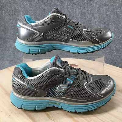 Skechers Shoes Womens 7.5 Tone Ups Fitness Walking Sneakers 11751 Gray Lace Up • $22.99