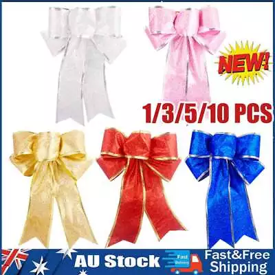 1/3/5/10PCS Large Bow Christmas Tree Decorations Xmas Party Bows Ornament IW • $10.86