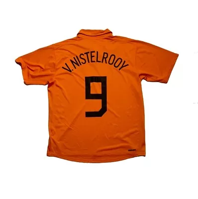 Men Nike Netherlands Home 2006 #9 NISTELROOY Camisa Trikot Maglia Maillot Soccer • $46.19