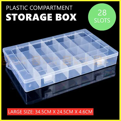 Large Plastic Compartment Storage Box Container Jewellery Bead Craft Organiser • $15.95