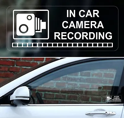£3.29 • Buy 2 X Transparent Vinyl Sticker CCTV Video Camera Recording Car Taxi Safety White