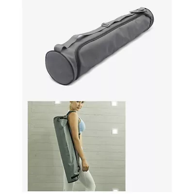 Full-Zip Yoga Mat Carrier Bag Canvas Knapsack Adjustable Strap Exercise Pocket • £9.26