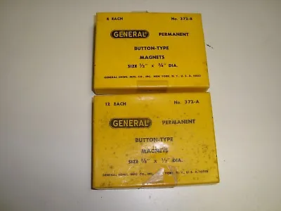 Vintage General Button-type Permanent Alnico Magnets 372-A X11 & 372-B X3 NOS • $35