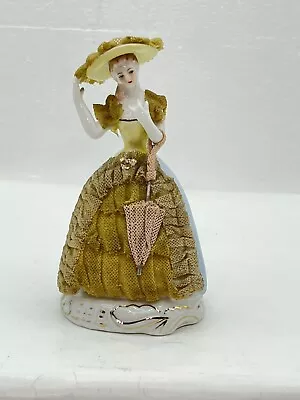 Vintage Made In Japan Figurine Victorian Lace Women With Umbrella  • $6.99