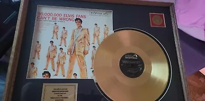 Elvis Presley Framed 24k Gold Plated Record 50000000 Elvis Fans Can't Be Wrong • $150