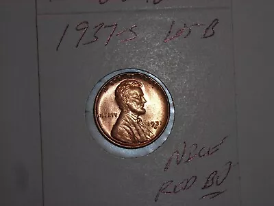 Wheat Penny 1937S LINCOLN CENT GREAT RED BU 1937-S SHARP UNC RED LUSTER LOT #B • $13.98