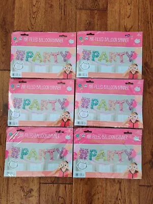 Party Air Filled Foil Balloon Banner #PARTY With Emojis New Lot Of 6 Packs • $8