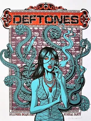 $449.88 • Buy Deftones Concert Poster Justin Hampton P/P Portland 2011