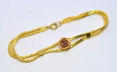 Vintage 10k Gold Filled Ladies Rose Flower Bracelet • $1.25