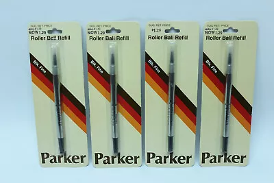 Lot Of 4 Vintage Parker Vector Black Fine Refills Roller Ball Pen NEW On Card • $19.99