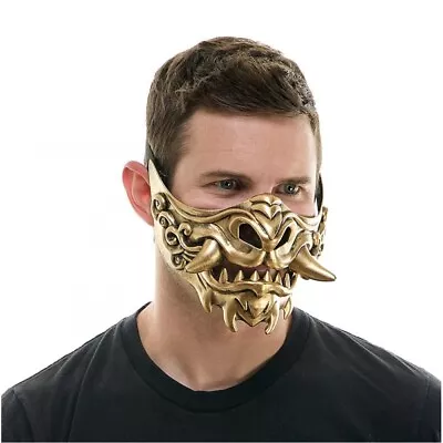 Japanese Monster Hannya Mask Demon Oni Samurai Half Face Sheild (Gold) • $22.99