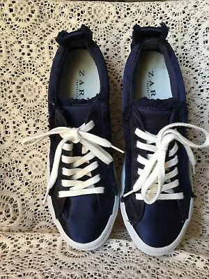$19.99 • Buy Zara Trafaluc Womens Black Satin Sneakers Size Eu 38,us 7.5