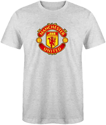 Manchester United Soccer Football Light Grey 50/50 T-Shirt - Sizes S-XL • $13.99