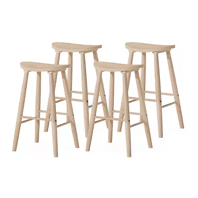 Maven Lane Luna Bar Stool In Light Oak Wood Finish Set Of 4 • $279.96