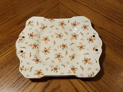 Vintage Moriyama Mori-Machi Chintz Butter Dish Tray Floral Gold Edge Japan  • $11.01