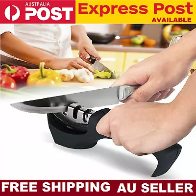 Knife Sharpener Kitchen Knives Scissors Blade Sharpen Stone Tool Heavyduty 3step • $17.49