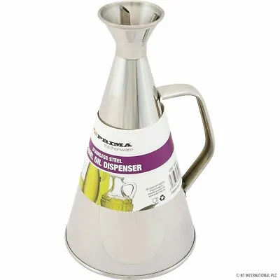 Stainless Steel Classic Olive Oil Pourer Dispenser Cooking Oil Can Bottle 750ml • £11.89