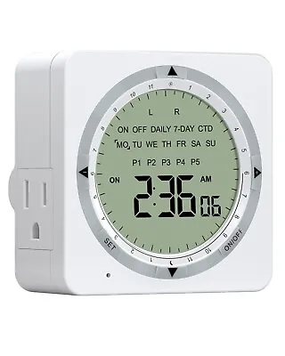 DEWENWILS Light Timer For Indoor Lighting Daily/7-Day/CTD Outlet Timer 15A 1800W • $17.99