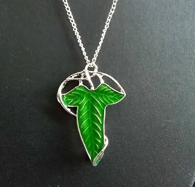 The Lord Of The Rings  Leaf Brooch Necklace Arwen Elven Evenstar Hobbit Cosplay • £5.50