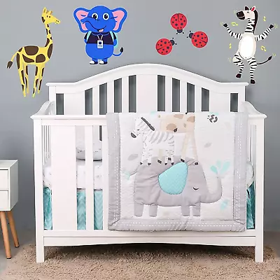 Baby Bees Animal Kingdom 4 Pieces Crib Bedding Sets For White & Green  • $4519.30