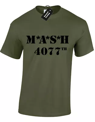 Mash Mens T-shirt 4077th Marines Retro Tv Programme Army Fancy Dress Mens Top • £8.99