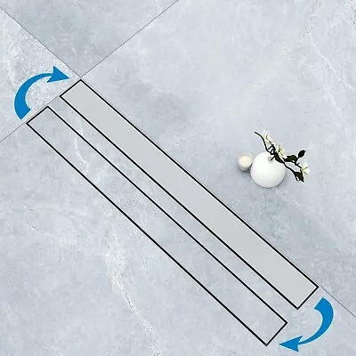 2 In 1 Linear Shower Drain 600 Mm Stainless Steel Channel Wetroom Bathroom Gully • £42.89
