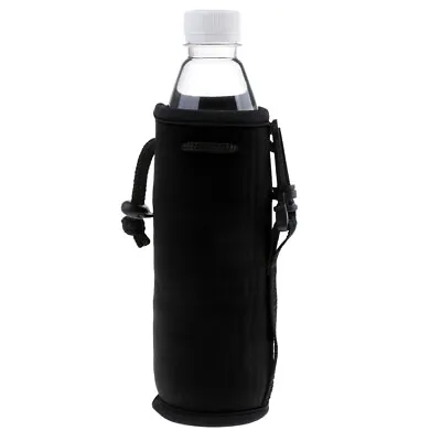 Neoprene Insulated Portable Water Bottle Holder Sleeve Bag Pouch Black • £6.10