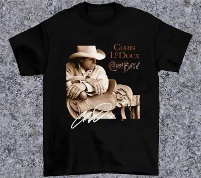 Chris Ledoux American Cowboy Album Signature Black Size S-3XL Unisex T-Shirt For • $13.29