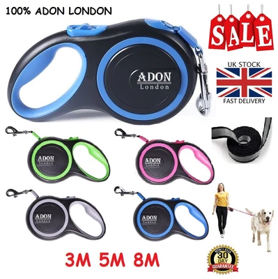 £11.29 • Buy Dog Leads Lead Leash Retractable Training Pet 3m 5m 8m Long Max 50kgs Extendable