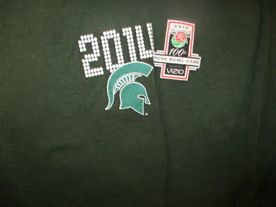 Green MICHIGAN STATE SPARTANS 2014 Rose Bowl T Shirt XXL 100% Cotton • $12.99