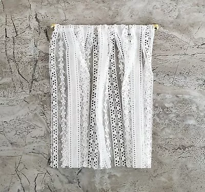 Dollhouse Miniature Lace Curtains White Gold Curtain Rod 1:12 Scale 6 1/2  Long • $7.25