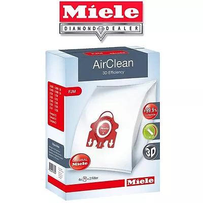$22.99 • Buy Miele FJM Vacuum Bags - 3D AirClean - 4 HEPA Bags & 2 Filters Per Box  