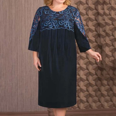 $56.67 • Buy Knit Dresses For Women Women Plus Size Elegant Formal Dress Vintage Back Zipper