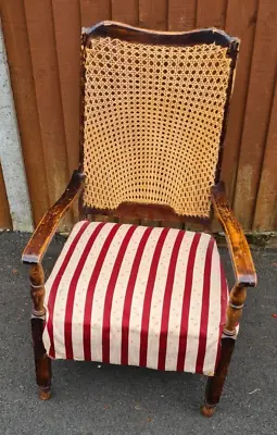 Edwardian Armchair With Bergere Back. Good Condition • £49.50