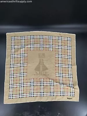 Vintage Burberry Women's Beige Prorsum Haymarket Check Square Shape Scarf W/COA • $14.99