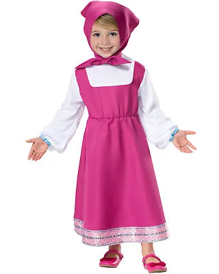 Masha And The Bear Long Dress With Wig Girl's Costume • $54.98
