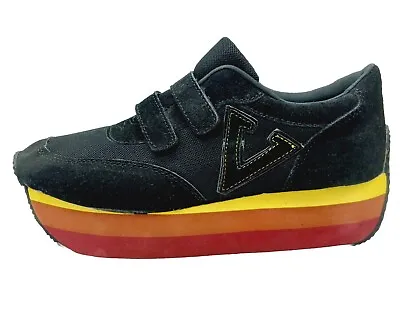 Vintage Volatile 90’s Suede Platform Shoes Y2K Black Goth Punk Size 9 Spice Girl • $117.43