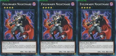 Evilswarm Nightmare LEHD-ENC35 X 3 Mint YUGIOH Effect Xyz Monster • $2.99