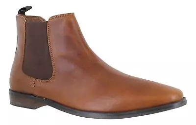 Mens Thomas Crick Addison Classic Leather Dealer Chelsea Ankle Boots Sizes 7-12 • £29.99