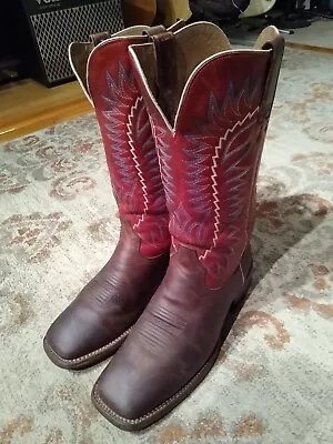 Ariat Relentless Elite Brown & Red Leather Cowboy Boots #10021673 Men's 10.5d • $64.95